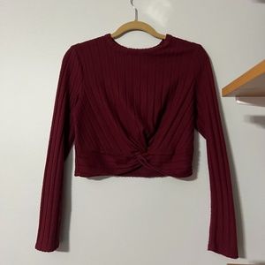Altar'd State Cranberry Knotted Sweater